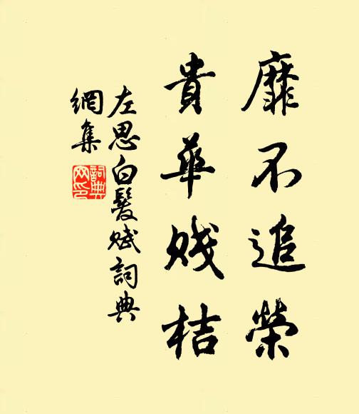 左思靡不追荣,贵华贱桔书法作品欣赏