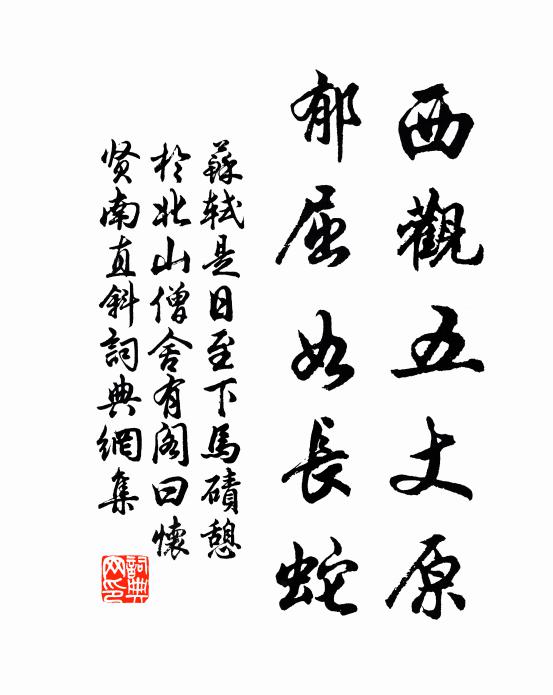苏轼西观五丈原，郁屈如长蛇书法作品欣赏