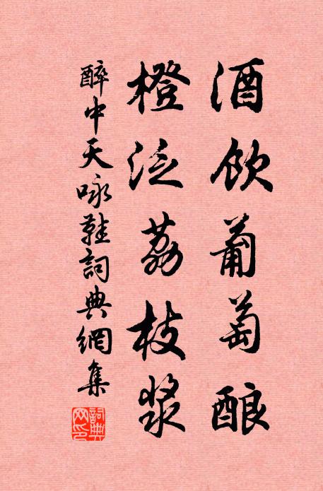 佚名酒饮葡萄酿,橙泛荔枝浆书法作品欣赏