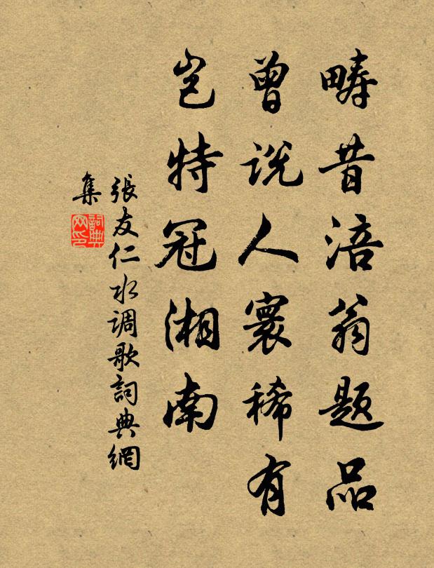 张友仁畴昔涪翁题品，曾说人寰稀有，岂特冠湘南书法作品欣赏
