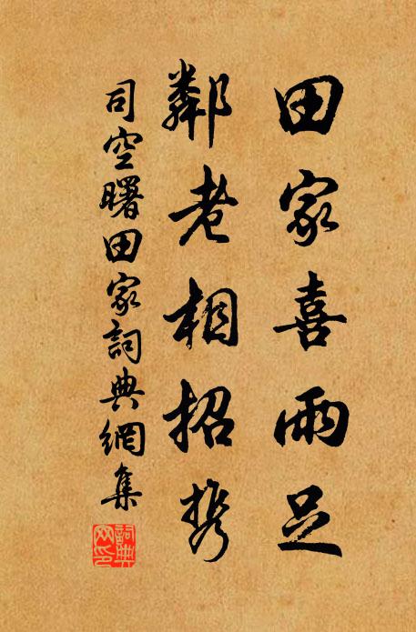 司空曙田家喜雨足，邻老相招携书法作品欣赏