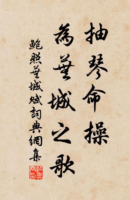 鲍照抽琴命操,为芜城之歌书法作品欣赏