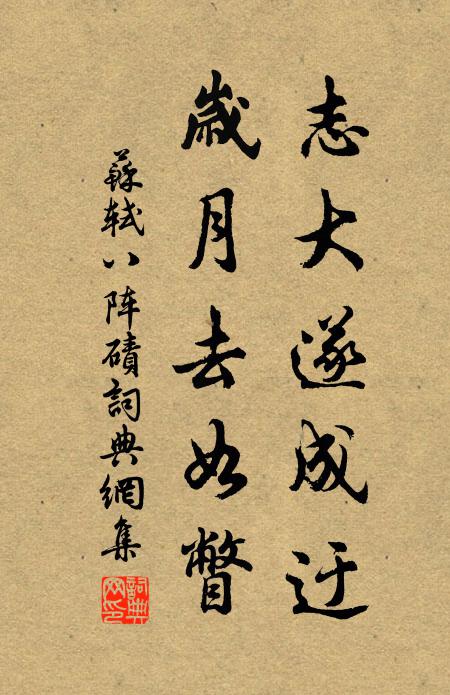 苏轼志大遂成迂，岁月去如瞥书法作品欣赏
