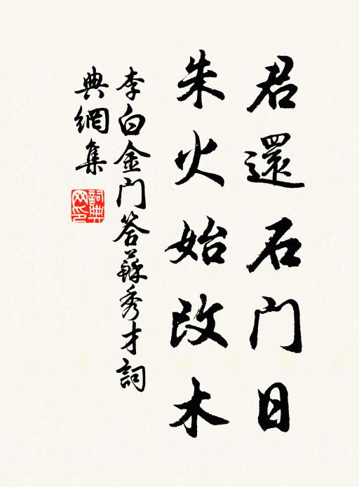 李白君还石门日，朱火始改木书法作品欣赏