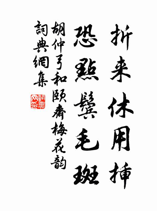 胡仲弓折来休用插，恐点鬓毛斑书法作品欣赏