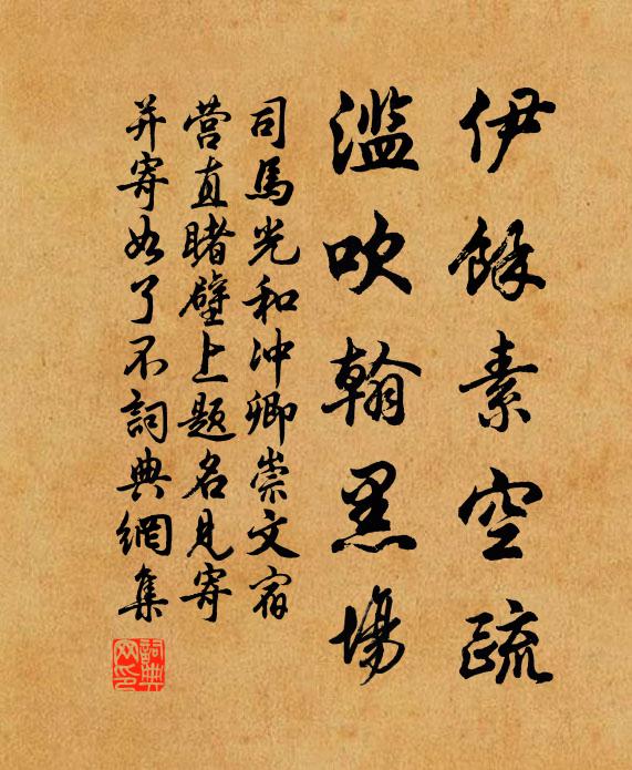 司马光伊余素空疏,滥吹翰黑场书法作品欣赏