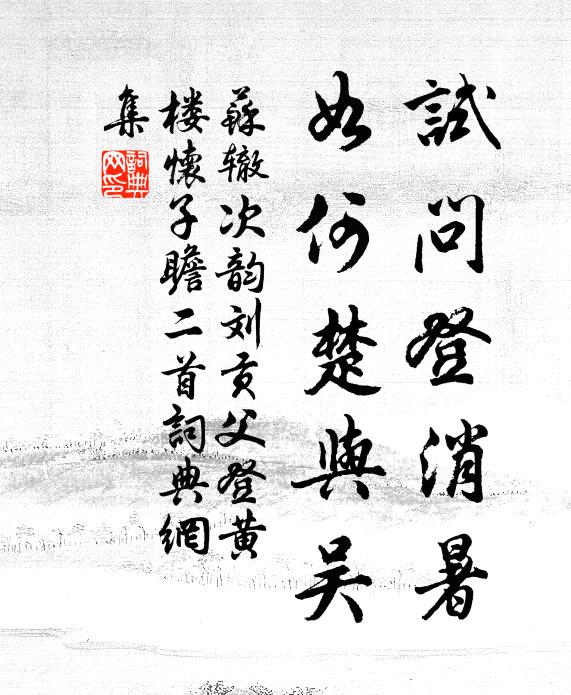 苏辙试问登消暑，如何楚与吴书法作品欣赏