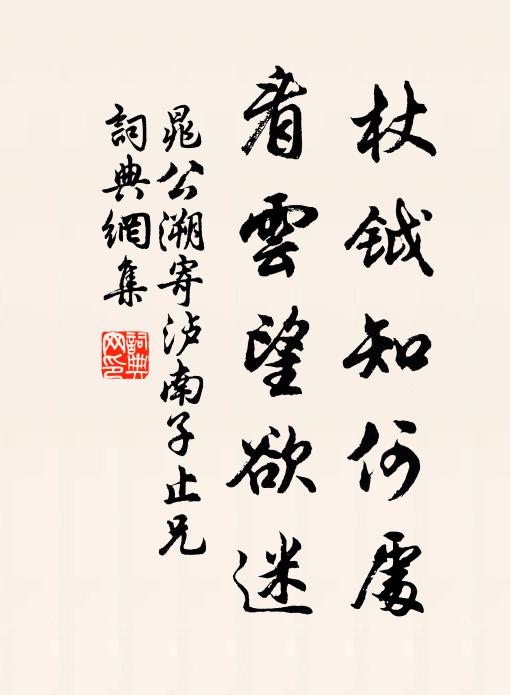 晁公溯杖钺知何处，看云望欲迷书法作品欣赏