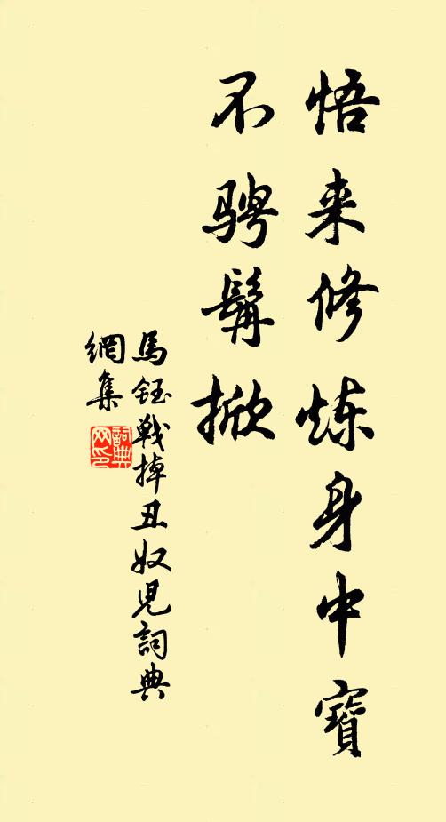 马钰悟来修炼身中宝，不骋髯掀书法作品欣赏