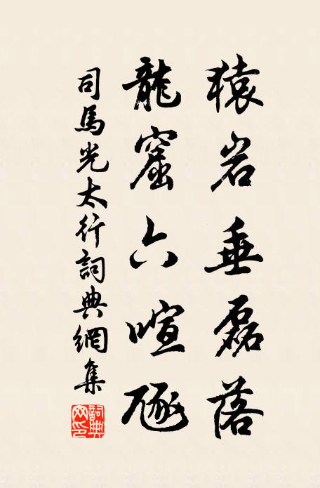 司马光猿岩垂磊落，龙窟六喧豗书法作品欣赏