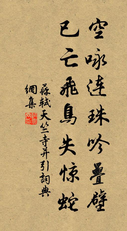 苏轼空咏连珠吟叠壁，已亡飞鸟失惊蛇书法作品欣赏
