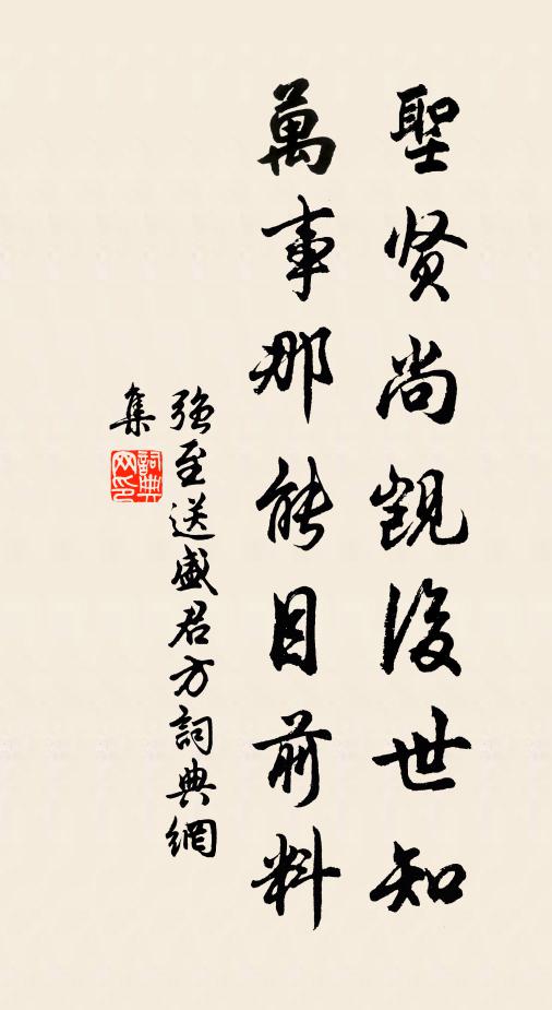 强至圣贤尚觊后世知,万事那能目前料书法作品欣赏