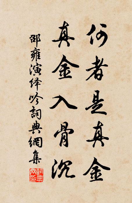 邵雍何者是真金，真金入骨沉书法作品欣赏