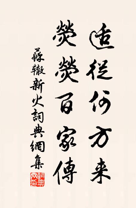 苏辙适从何方来，荧荧百家传书法作品欣赏