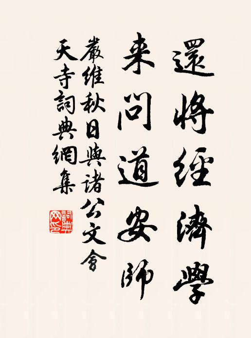 严维还将经济学，来问道安师书法作品欣赏
