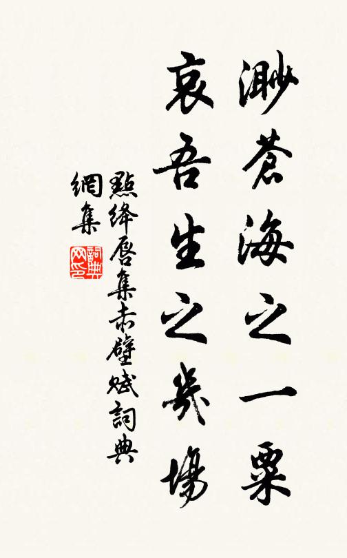 佚名渺苍海之一粟，哀吾生之几场书法作品欣赏