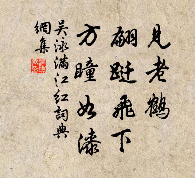 吴泳见老鹤、翩跹飞下，方瞳如漆书法作品欣赏
