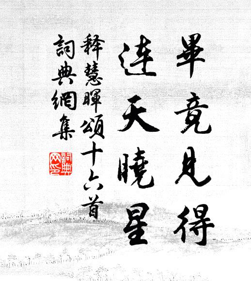 释慧晖毕竟见得，连天晓星书法作品欣赏