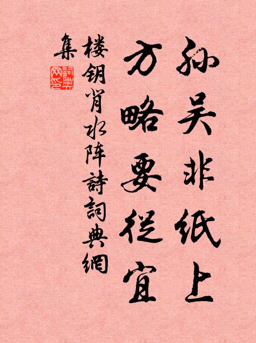 楼钥孙吴非纸上，方略要从宜书法作品欣赏