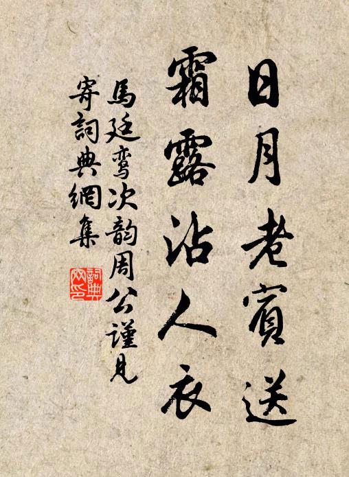马廷鸾日月老宾送，霜露沾人衣书法作品欣赏