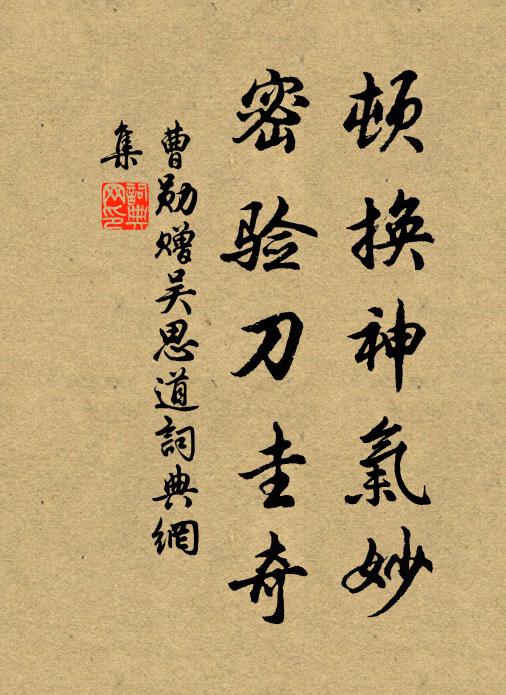 曹勋顿换神气妙，密验刀圭奇书法作品欣赏