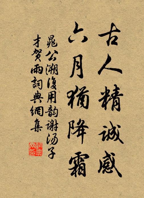 晁公溯古人精诚感，六月犹降霜书法作品欣赏