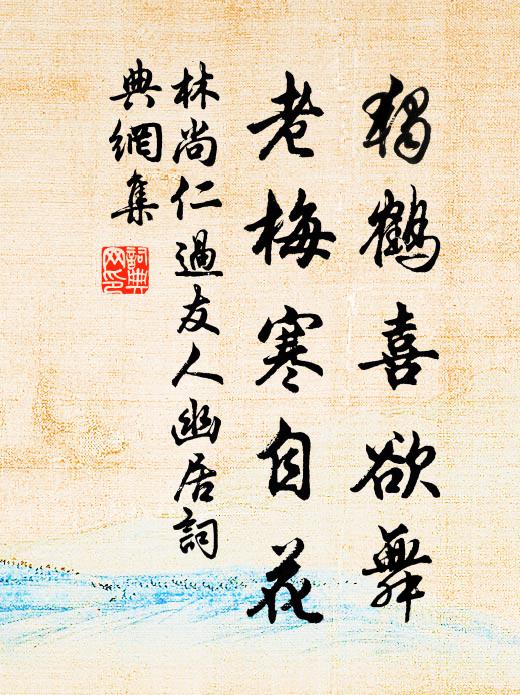 林尚仁独鹤喜欲舞，老梅寒自花书法作品欣赏