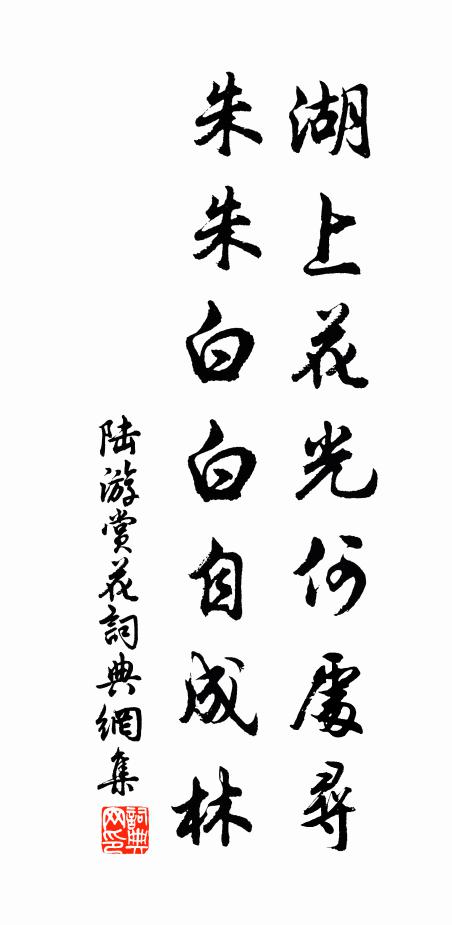 陆游湖上花光何处寻？朱朱白白自成林书法作品欣赏