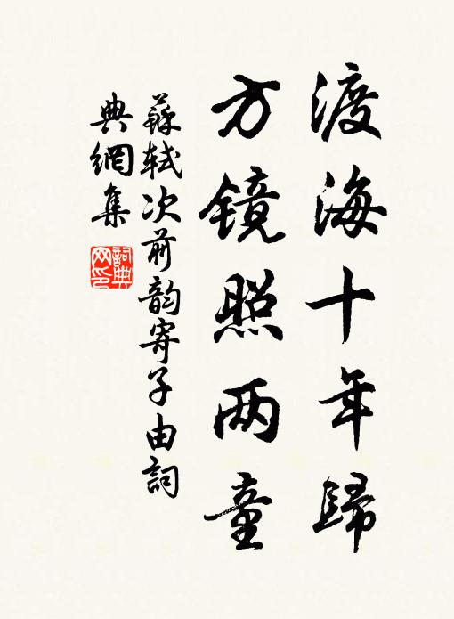苏轼渡海十年归，方镜照两童书法作品欣赏