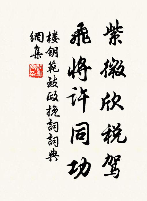 楼钥紫微欣税驾，飞将许同功书法作品欣赏