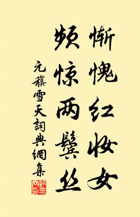元稹惭愧红妆女，频惊两鬓丝书法作品欣赏