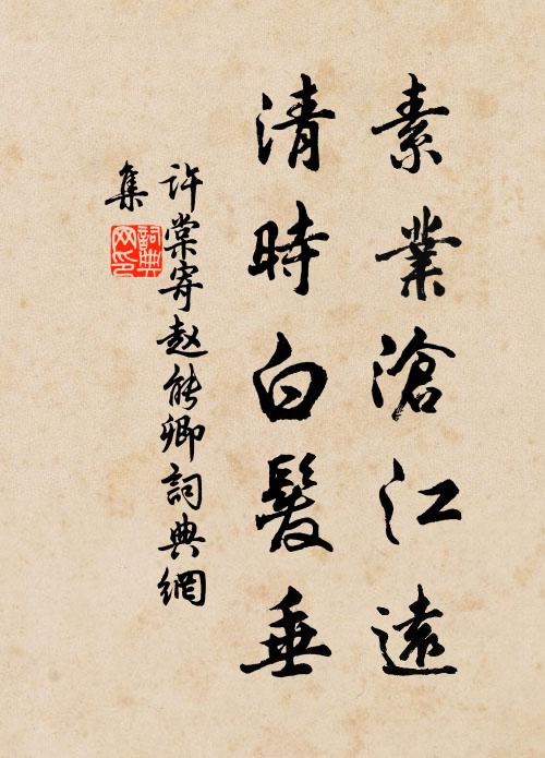 许棠素业沧江远，清时白发垂书法作品欣赏