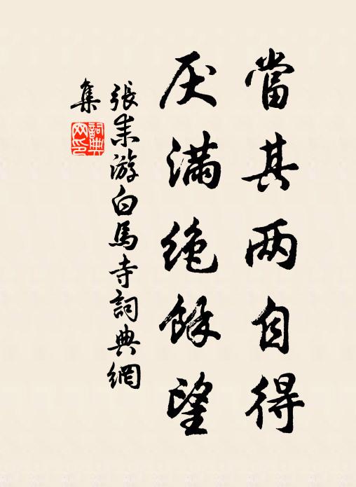 张耒当其两自得，厌满绝余望书法作品欣赏