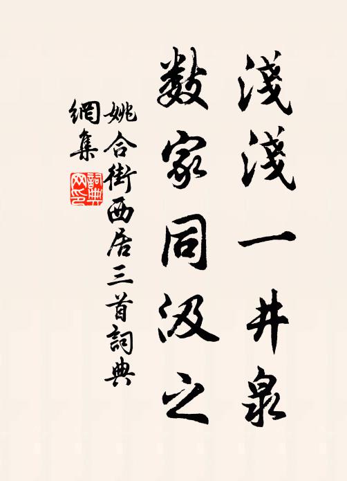 姚合浅浅一井泉，数家同汲之书法作品欣赏