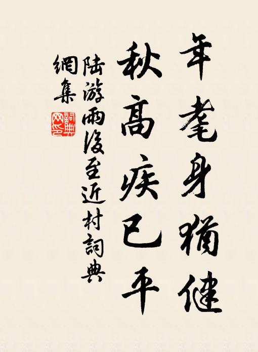 陆游年耄身犹健，秋高疾已平书法作品欣赏