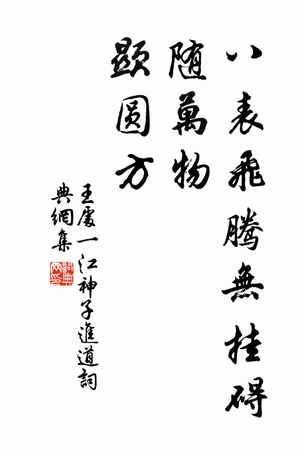 王处一八表飞腾无挂碍，随万物，显圆方书法作品欣赏