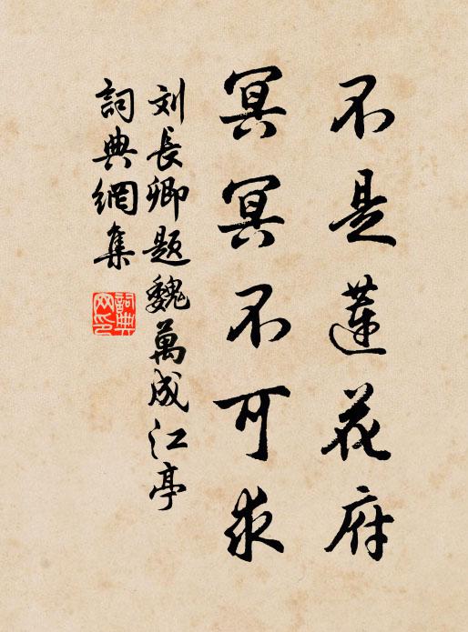 刘长卿不是莲花府，冥冥不可求书法作品欣赏