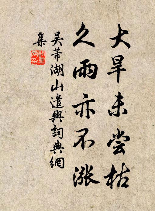 吴芾大旱未尝枯,久雨亦不涨书法作品欣赏