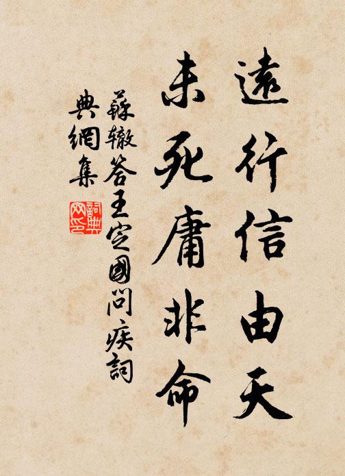 苏辙远行信由天,未死庸非命书法作品欣赏