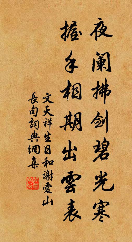文天祥夜阑拂剑碧光寒，握手相期出云表书法作品欣赏
