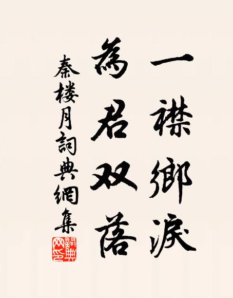 佚名一襟乡泪，为君双落书法作品欣赏