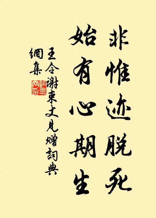 王令非惟迹脱死,始有心期生书法作品欣赏