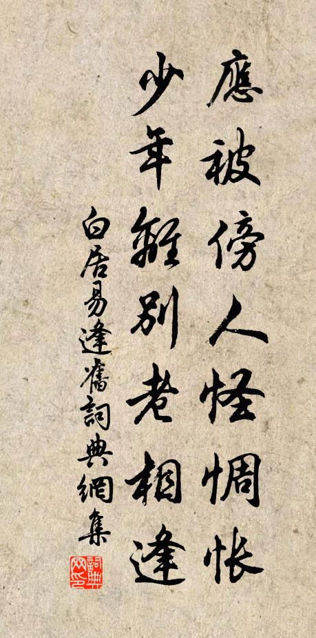 白居易应被傍人怪惆怅，少年离别老相逢书法作品欣赏