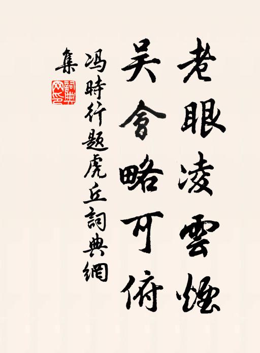 冯时行老眼凌云烟，吴会略可俯书法作品欣赏