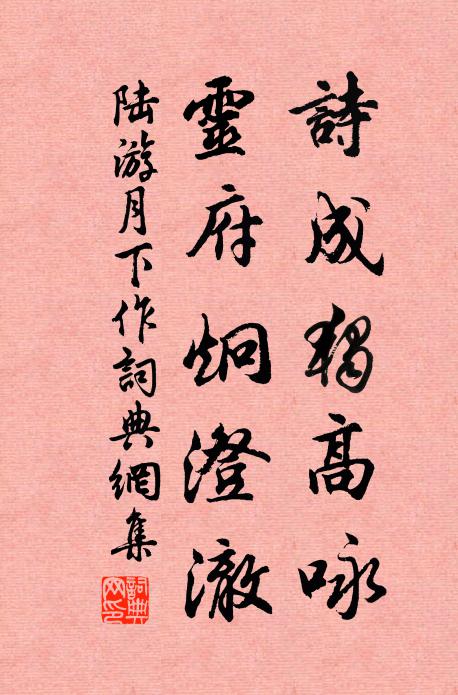 陆游诗成独高咏，灵府炯澄澈书法作品欣赏