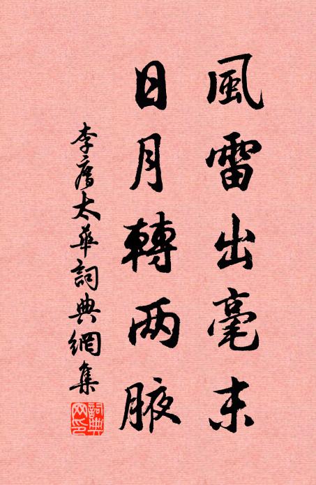 李廌风雷出毫末，日月转两腋书法作品欣赏