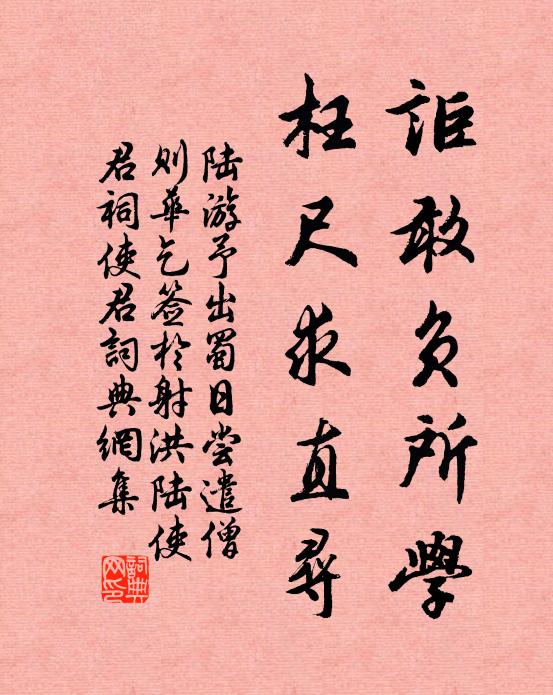 陆游讵敢负所学，枉尺求直寻书法作品欣赏