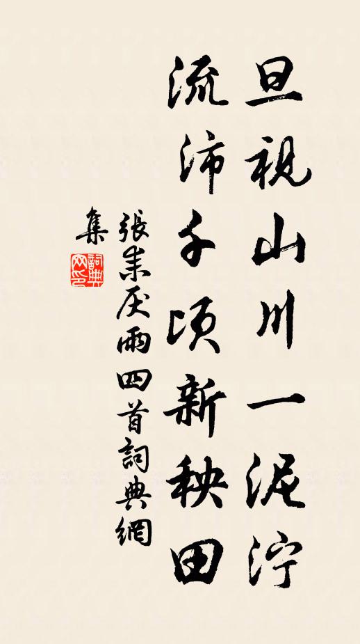 张耒旦视山川一泥泞，流沛千顷新秧田书法作品欣赏