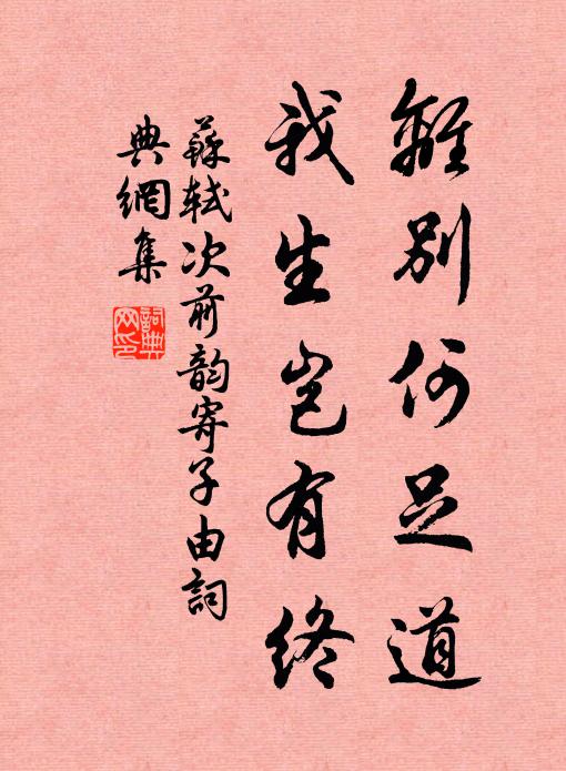 苏轼离别何足道，我生岂有终书法作品欣赏
