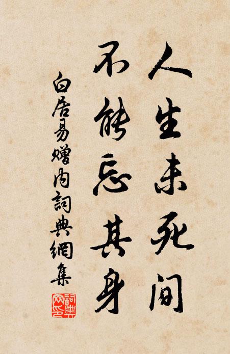 白居易人生未死间，不能忘其身书法作品欣赏